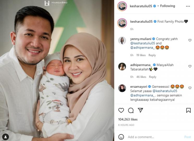 Artis melahirkan anak pertama di tahun 2021 (Instagram/kesharatuliu05)