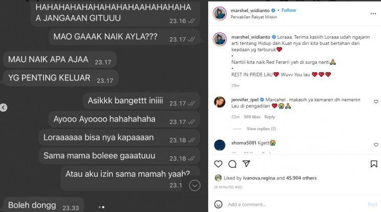 Marshel Widianto ungkap keinginan terakhir Laura Anna. (Instagram/marshel_widianto)