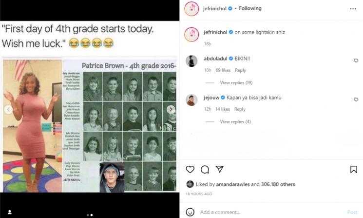 Jefri Nichol pamer gambar yang diduga tato di dada. (Instagram/jefrinichol)