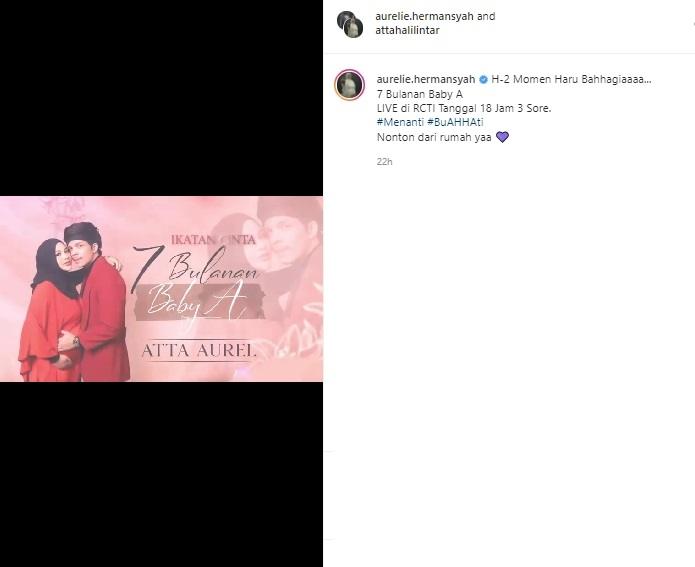 Acara 7 bulanan Aurel Hermansyah bakal live di TV. (Instagram/@aurelie.hermansyah)