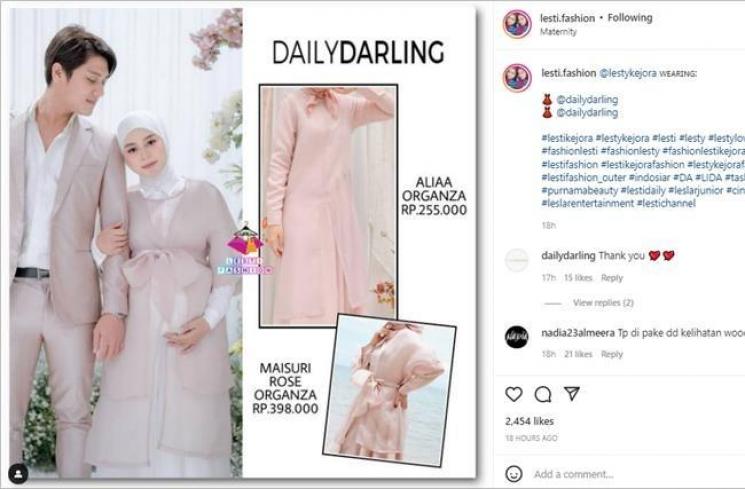 Potret Lesti Kejora dan Rizky Billar di acara 7 bulanan Aurel Hermansyah. (Instagram/@lesti.fashion)