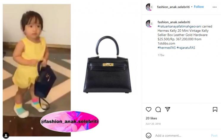 Potret Anak Artis Tenteng Tas Mewah. (Instagram/fashion_anak.selebriti)