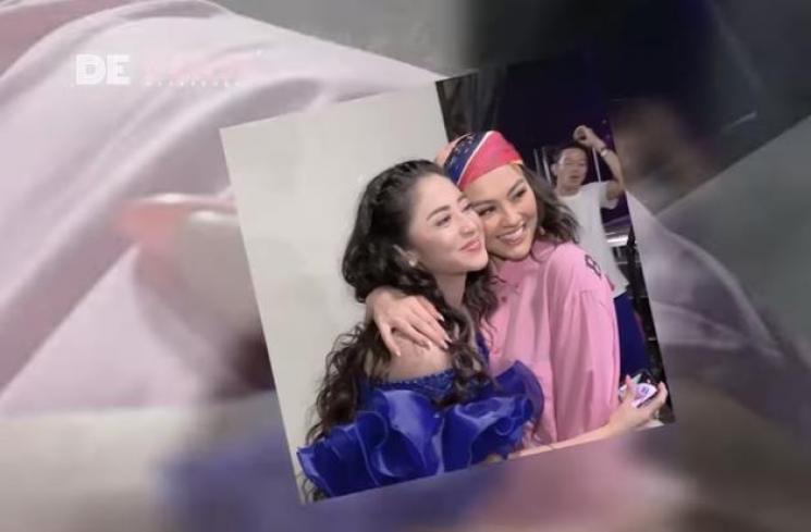 Momen akrab Dewi Perssik dan Agnez Mo. (YouTube/Dewi Perssik)