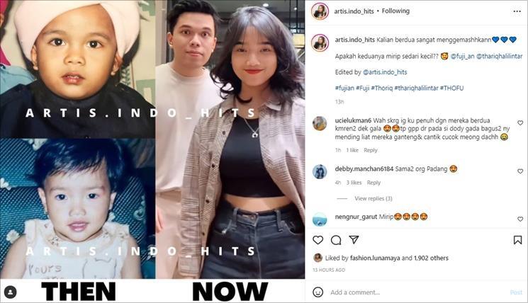 Foto masa kecil Fuji dan Thariq Halilintar. (Instagram/@artis.indo_hits)