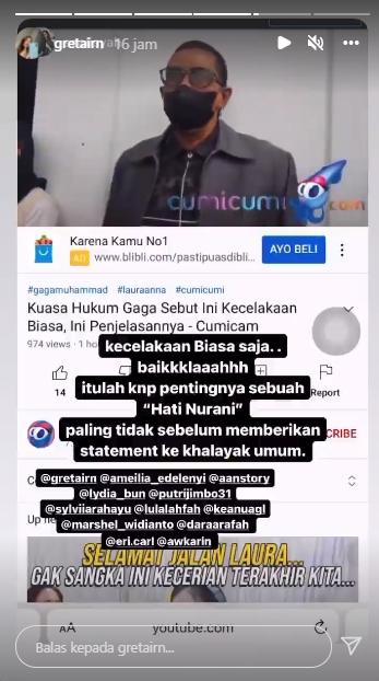 Postingan kakak Laura Anna (instagram.com)