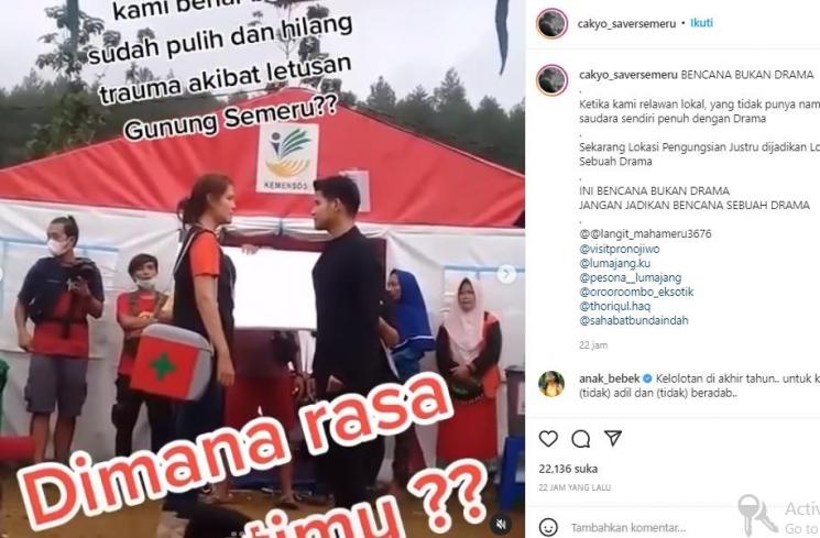 Tempat pengungsian jadi lokasi syuting (instagram.com)