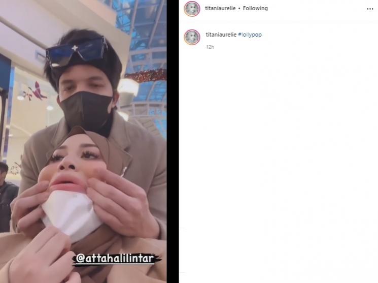 Atta Halilintar dan Aurel Hermansyah. (Instagram/@attahalilintar)
