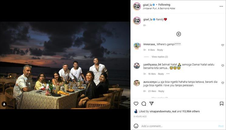 Gisella Anastasia Rayakan Malam Natal Bareng Gading Marten. (Instagram/@gisel_la)