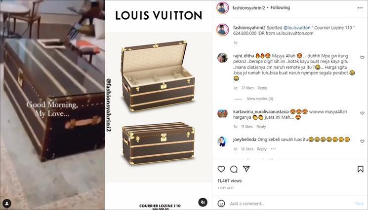 Meja branded dan mahal di rumah Syahrini. (Instagram/@fashionsyahrini2)