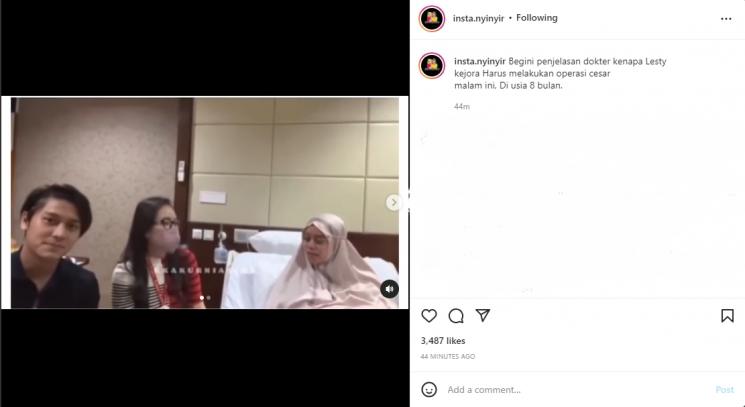 Persalinan Lesti Kejora dipercepat. (Instagram)