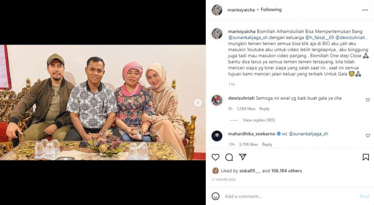 Marissya Icha mempertemukan Sunan Kalijaga dengan keluarga Bibi. (Instagram/marissyaicha)