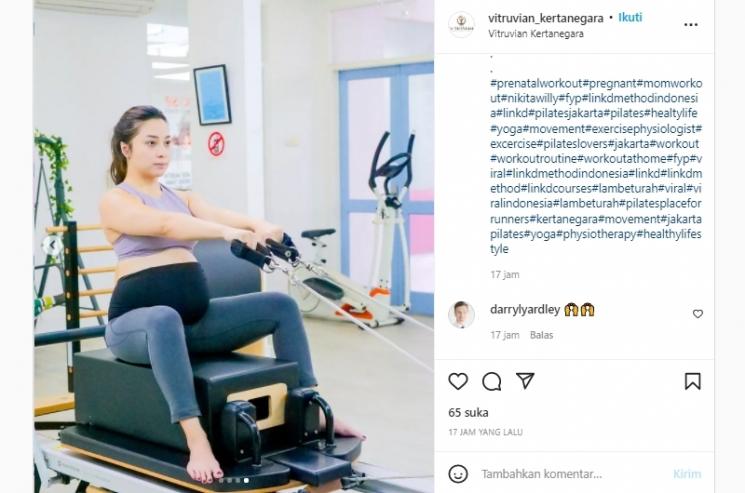Potret Nikita Willy Olahraga saat Hamil  (Instagram/vitruvian_kertanegara)