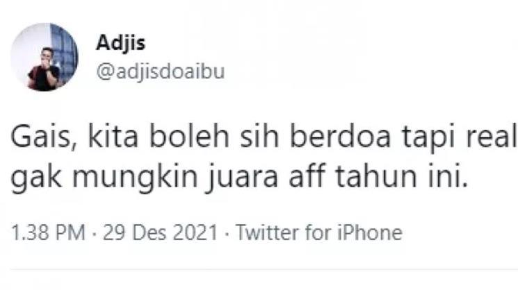 Cuitan Adjis Doa Ibu. (Twitter/@adjisdoaibu)