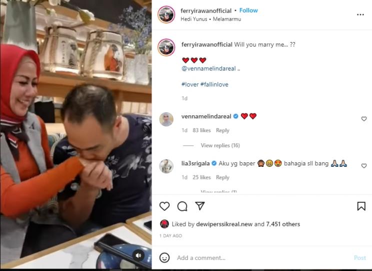 Ferry Irawan dikabarkan melamar Venna Melinda. (Instagram/ferryirawanofficial)
