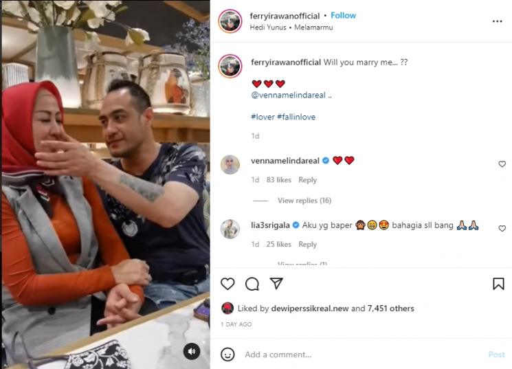 Ferry Irawan dikabarkan melamar Venna Melinda. (Instagram/ferryirawanofficial)