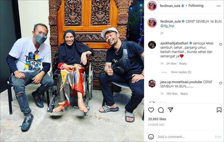 Sule unggah momen menjenguk Dorce Gamalama. (Instagram/@ferdinan_sule)