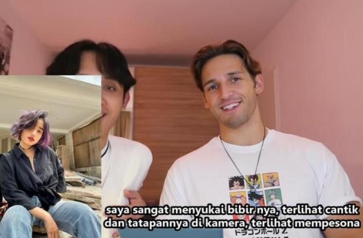 Foto Fuji dikomentari bule ganteng. (YouTube/Juan Kristoven)