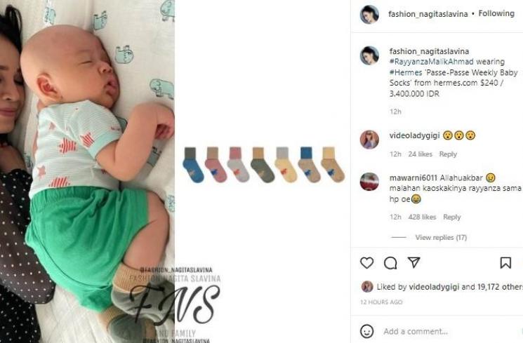 Harga Kaos kaki Baby Rayyanza. (Instagram)