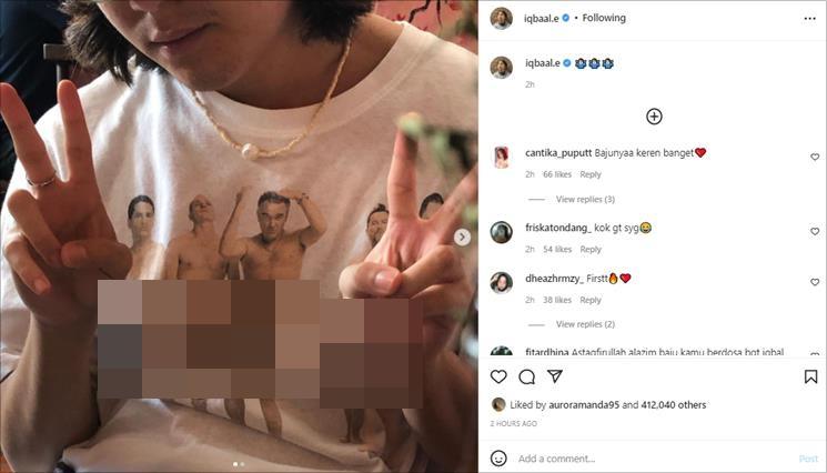 Gambar di kaos Iqbaal Ramadhan bikin syok. (Instagram/@iqbaal.e)
