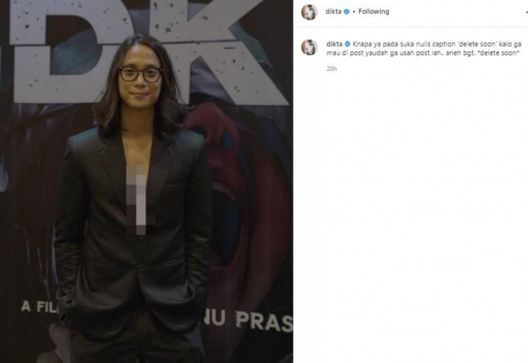 Dikta sensor bagian belahan dadanya di foto. (Instagram/@dikta)