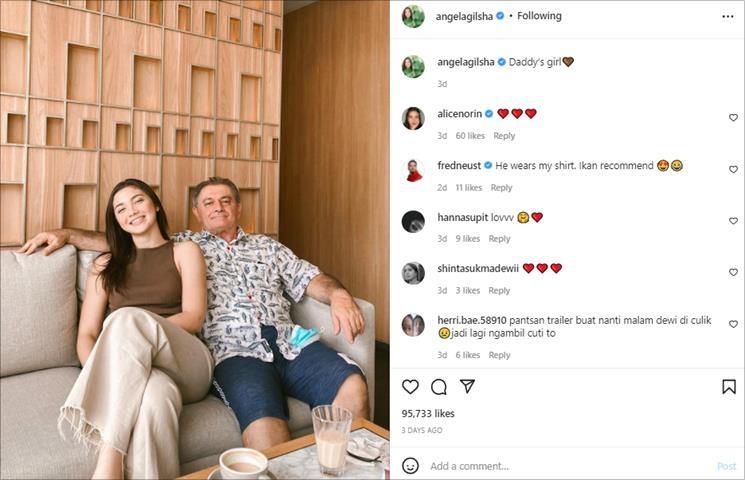 Angela Gilsha bersama sang ayah, Giliano Panari. (Instagram/@angelagilsha)