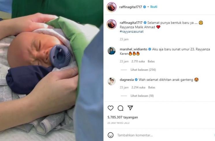 Momen Baby Rayyanza Disunat (instagram/@raffinagita1717)