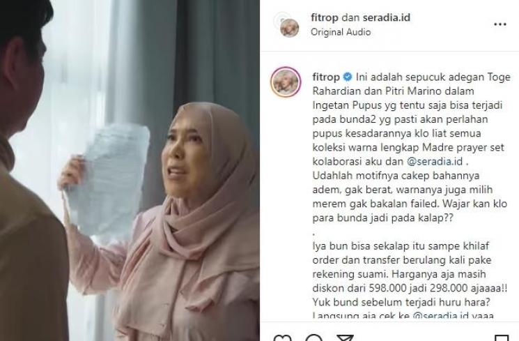 Artis Parodikan Adegan di Layangan Putus (Instagram/@fitrop)