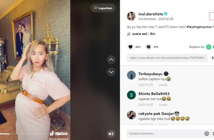 Artis Parodikan Adegan di Layangan Putus (TikTok/@inul.daratista)