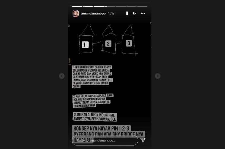 Amanda Manopo curhat soal konsep rumah. (Instagram/amandamanopo)