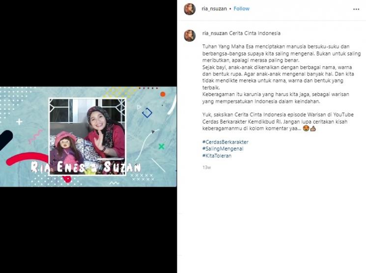 Potret Terbaru Ria Enes dan Boneka Susan. (Instagram/@ria_nsuzan)