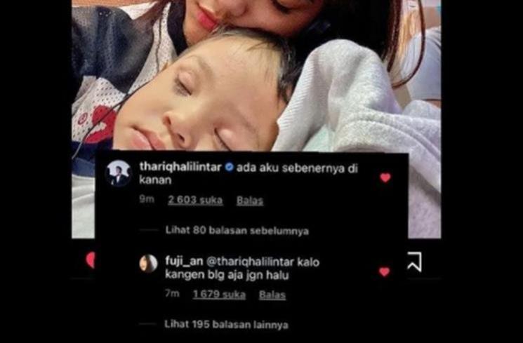 Thariq Halilintar usil komentari foto Fuji. (Instagram/@fuji_an.ofc)