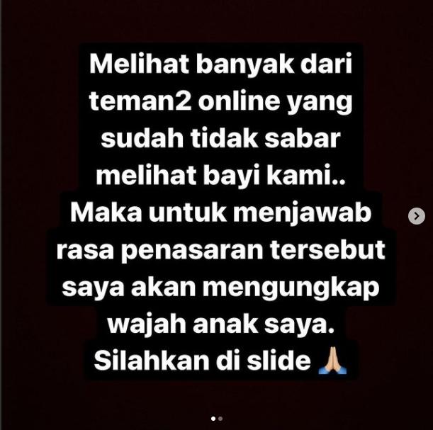 Rizky Billar mendadak 'bongkar' wajah anaknya. (Instagram/rizkybillar)