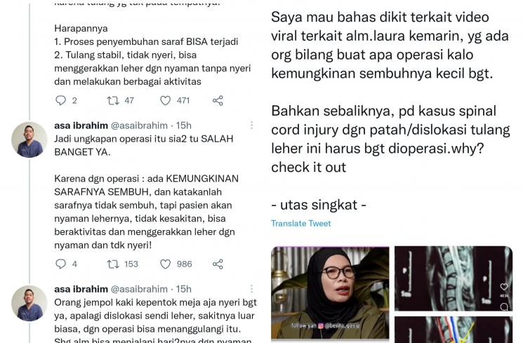 Tweet dokter Asa Ibrahim (Twitter/@asaibrahim)