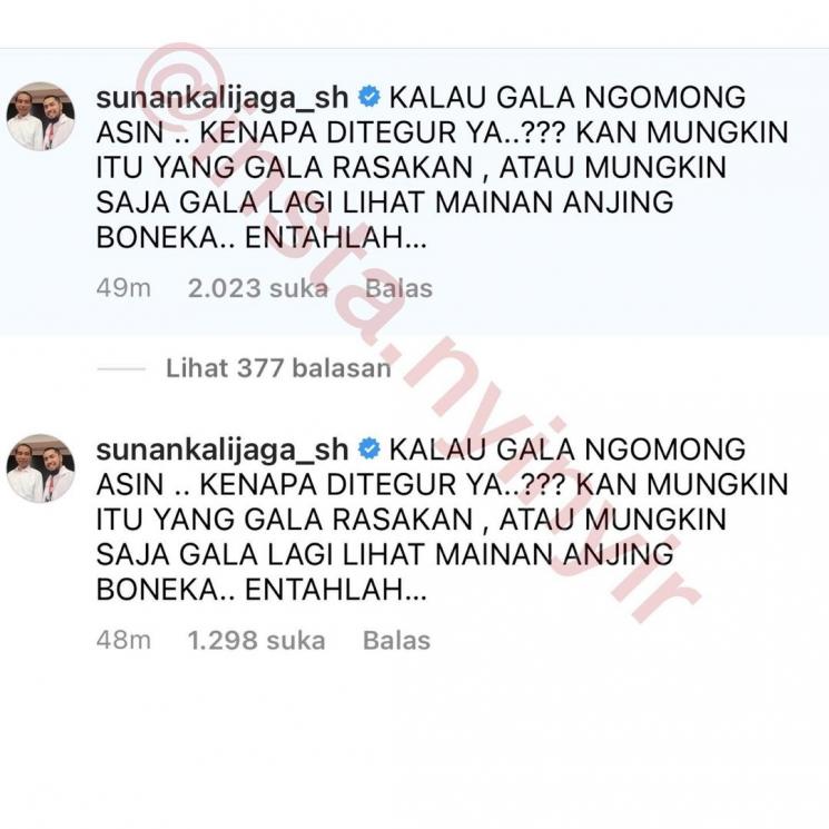 Komentar Sunan Kalijaga. (Instagram)