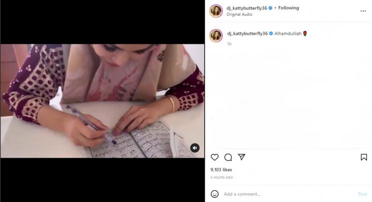 DJ Katty Butterfly mengaji pertama kali di tahun 2022. (Instagram/dj_kattybutterfly36)