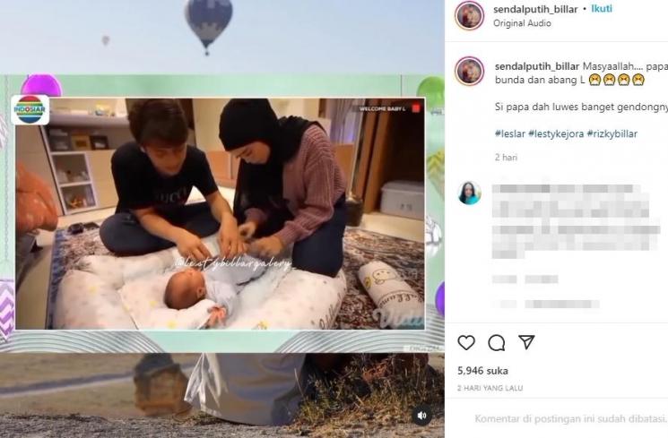 Potret Rizky Billar Momong Baby Leslar (Instagram/@sendalputih_billar)
