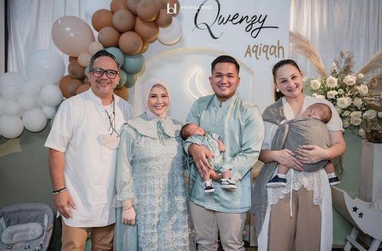 Momen Akikah Anak Kesha Ratuliu. (Instagram/adhipermana_)