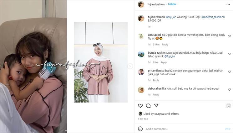 Harga baju unik Fuji. (Instagram/@fujian.fashion)