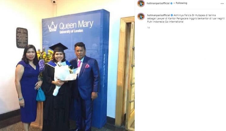 Hotman Paris bangga putrinya jadi pengacara di Inggris. (Instagram/@hotmanparisofficial)