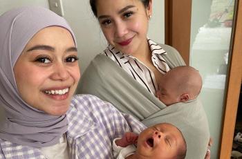 4 Potret Gemes Rayyanza dan Baby Leslar Bertemu, Ukuran Badan Jadi Sorotan