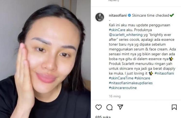 Potret pemain Layangan Putus tanpa makeup (Instagram/@nitasofiani)