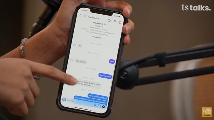 Erika Carlina didekati Charlie Puth, bongkar isi DM Instagram. (YouTube/TS Media)