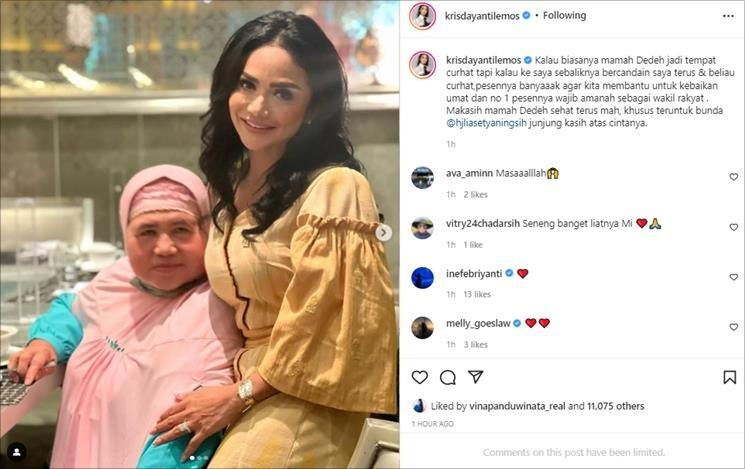 Krisdayanti bertemu Mamah Dedeh. (Instagram/@krisdayantilemos)
