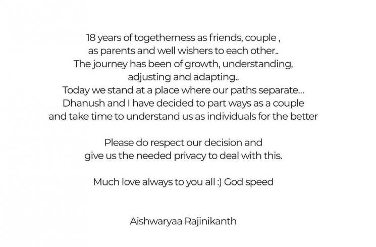Perjalanan Cinta Dhanush dan Aishwaryaa (Instagram/@aishwaryaa_r_dhanush)