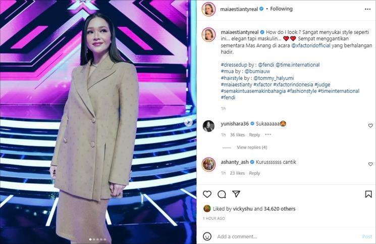 Penampilan Maia Estianty di postingan terbaru. (Instagram/@maiaestiantyreal)