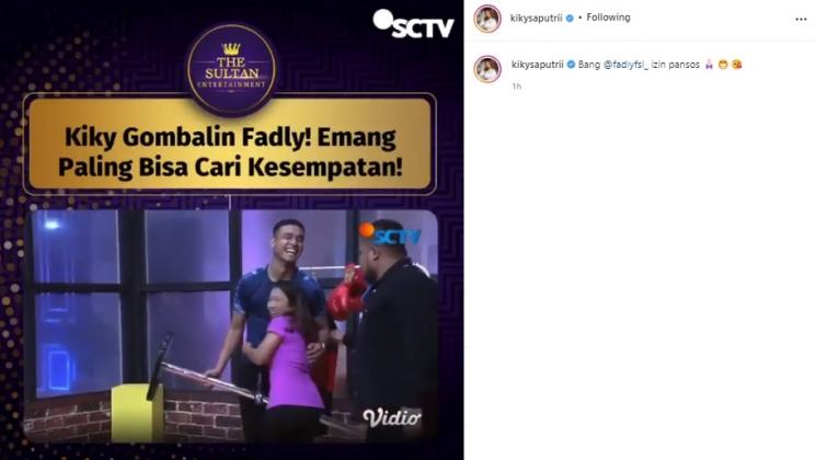 Kiky Saputri peluk Fadly Faisal. (Instagram/@kikysaputrii)