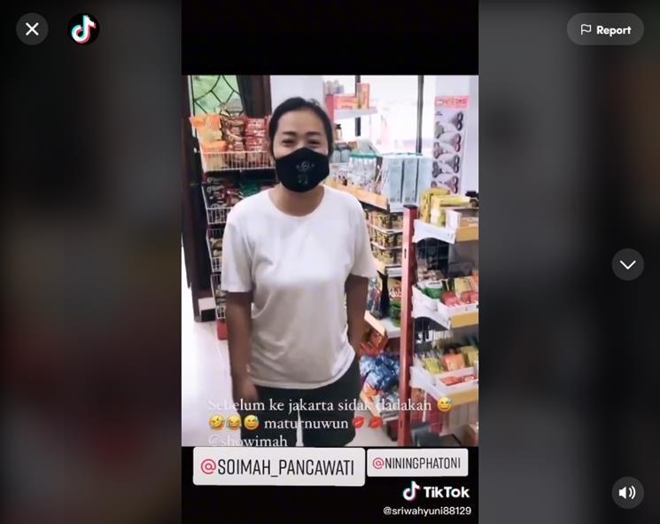 Momen Soimah belanja di warung. (TikTok/@sriwahyuni88129)