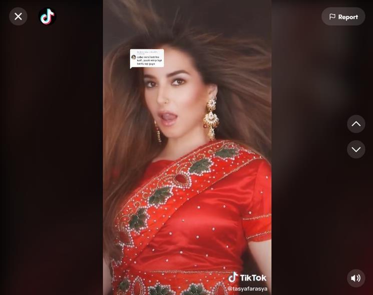 Tasya Farasya tiru makeup Katrina Kaif. (TikTok/@tasyafarasya)