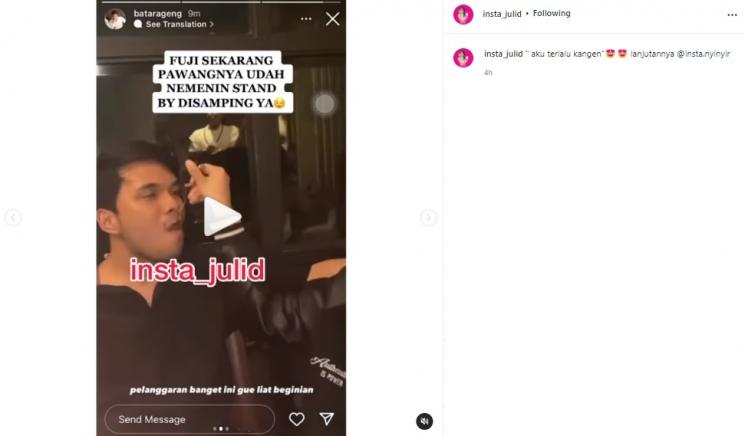 Fuji suapi Thariq Halilintar. (Instagram/@insta_julid)