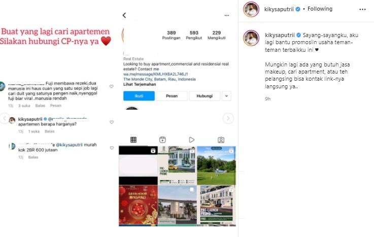 Aksi Kiky Saputri balas aksi julid haters. (Instagram/@kikysaputrii)